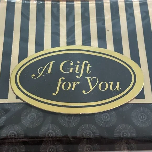 "A Gift For You" Gift Card Money Holders 8 Cards And Envelopes Black Gold Foil - Picture 3 of 4